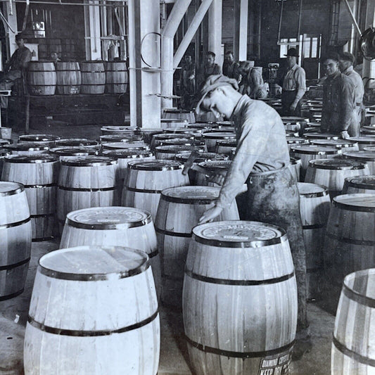 Antique 1910 Salt Barrel Warehouse St. Clair Michigan Stereoview Photo Card 2459