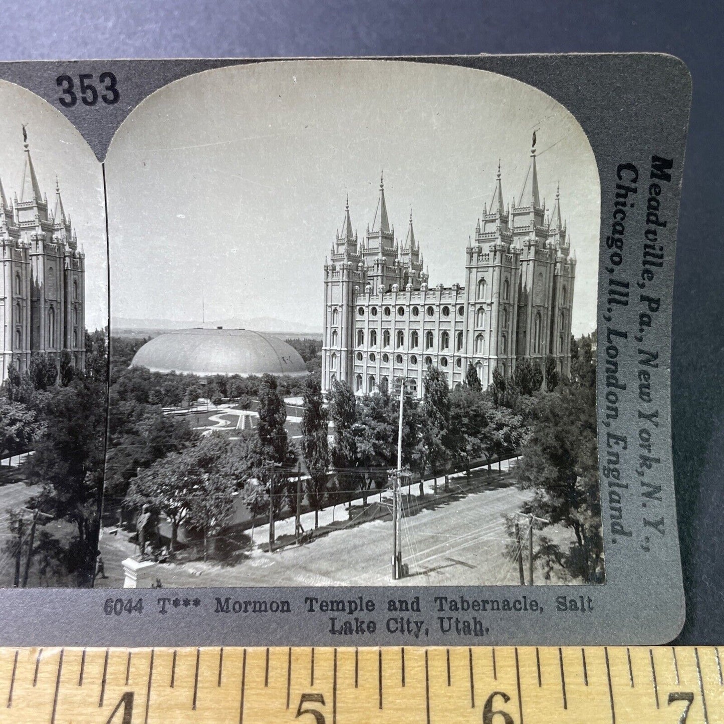 Antique 1910s Mormon Temple Salt Lake City Utah Stereoview Photo Card P3204