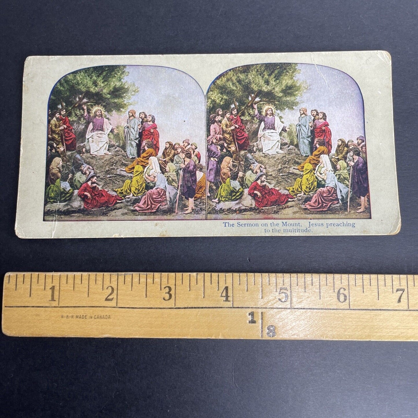 Antique 1902 Jesus Preaching The Sermon On The Mount Stereoview Photo Card P1062