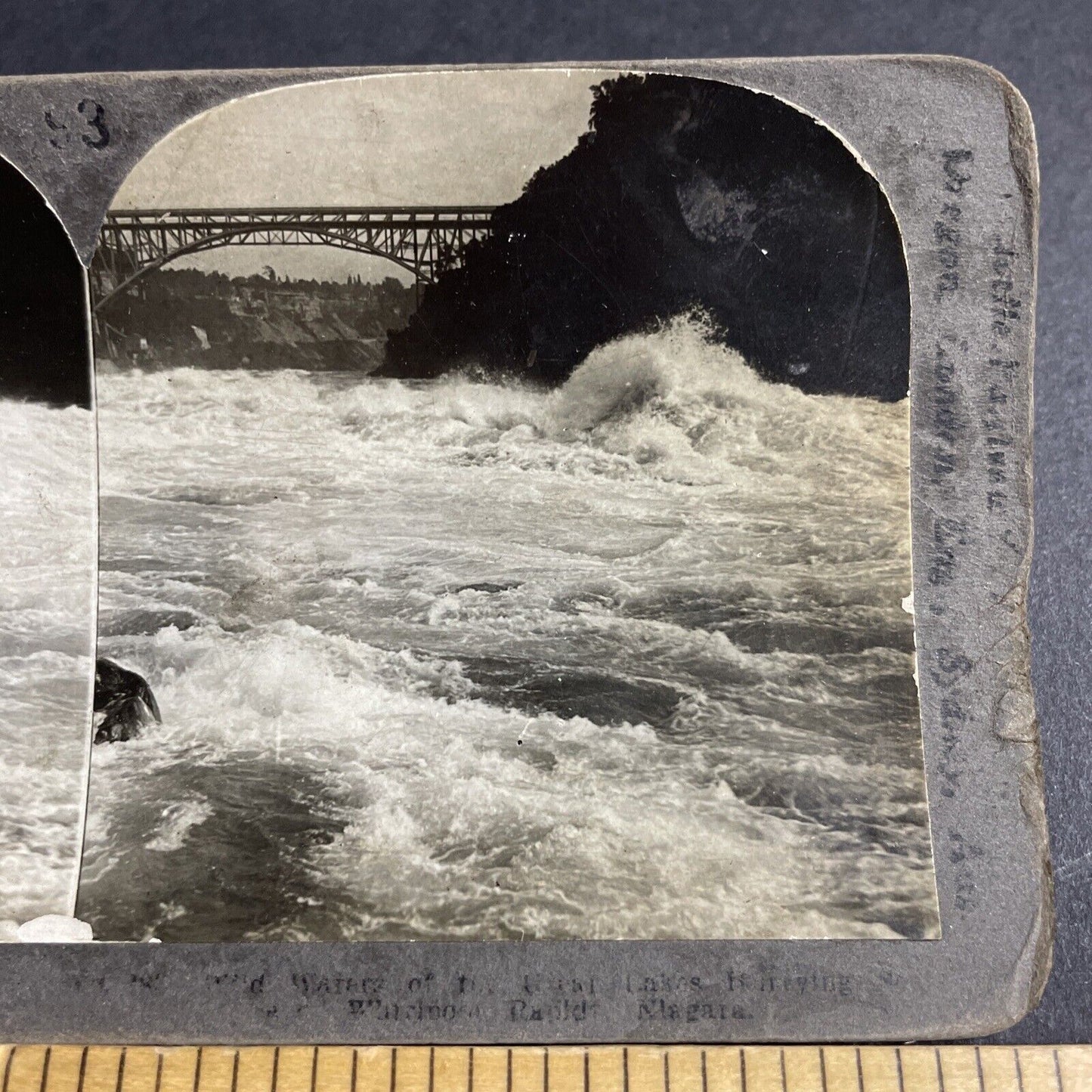 Antique 1909 Whirlpool Rapids Niagara Falls New York Stereoview Photo Card P4327