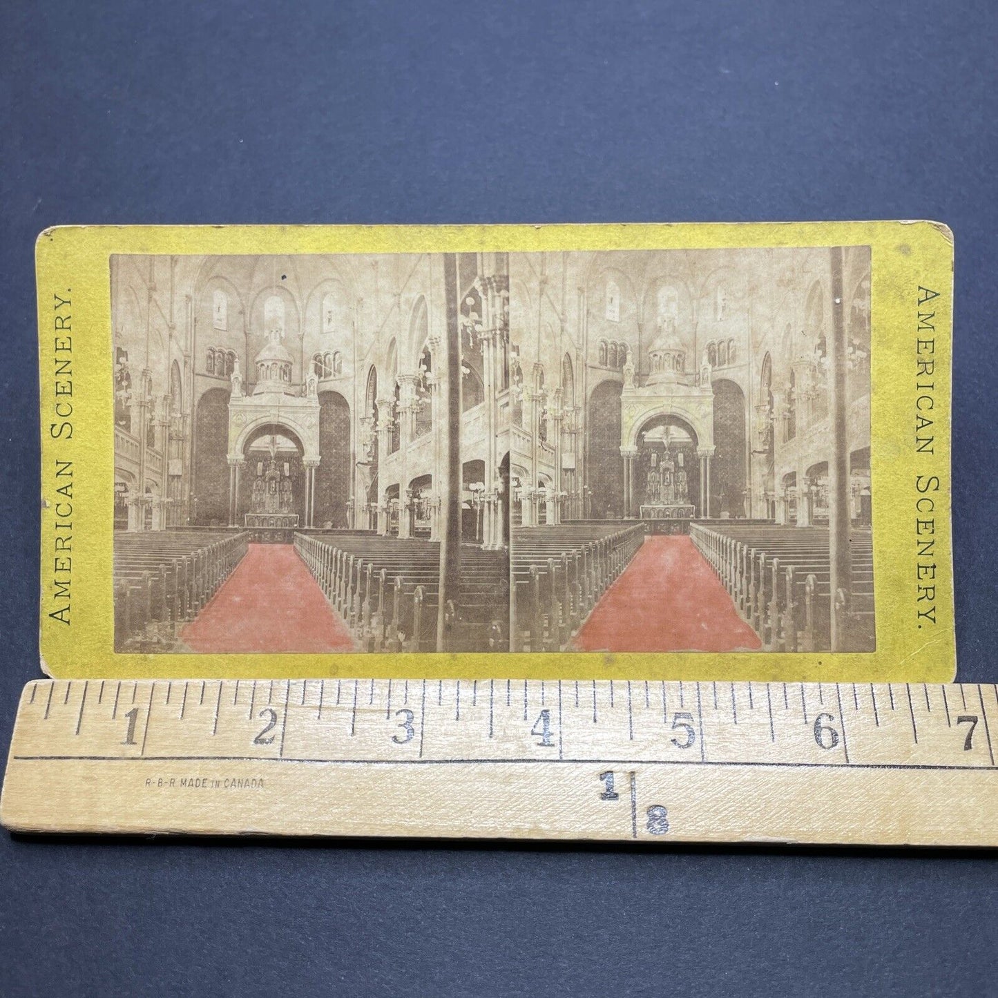 Antique 1870s Ornate Synagogue (Manhattan New York?) Stereoview Photo Card P1900