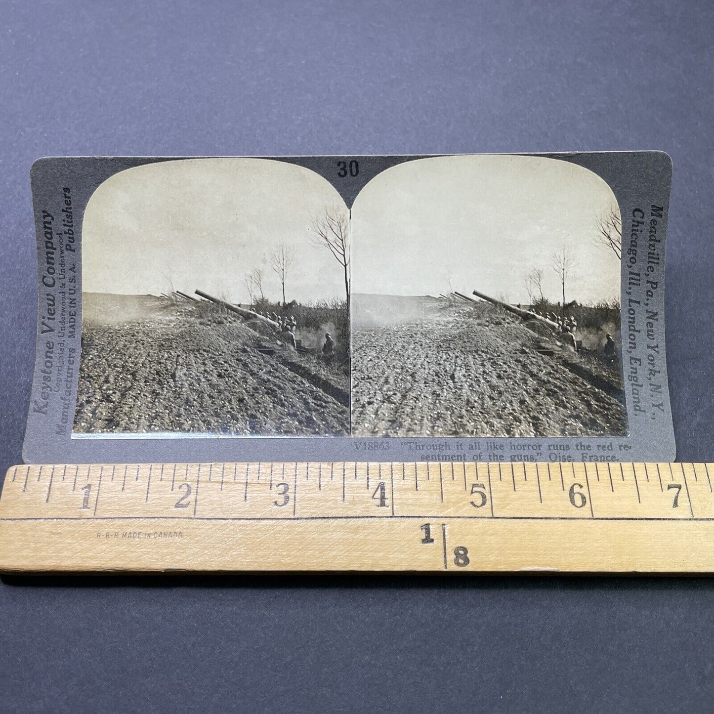 Antique 1916 Trench Warfare WW1 Heavy Artillery Stereoview Photo Card P2776