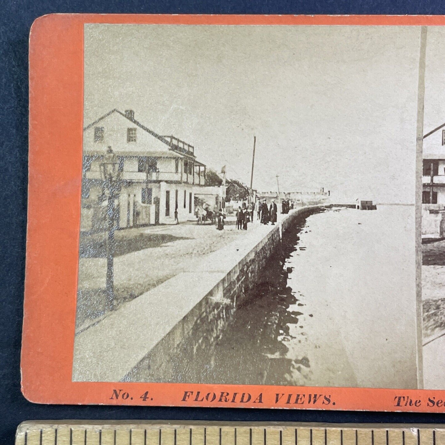 Marine Street St. Augustine Florida Stereoview Antique c1870s Y075