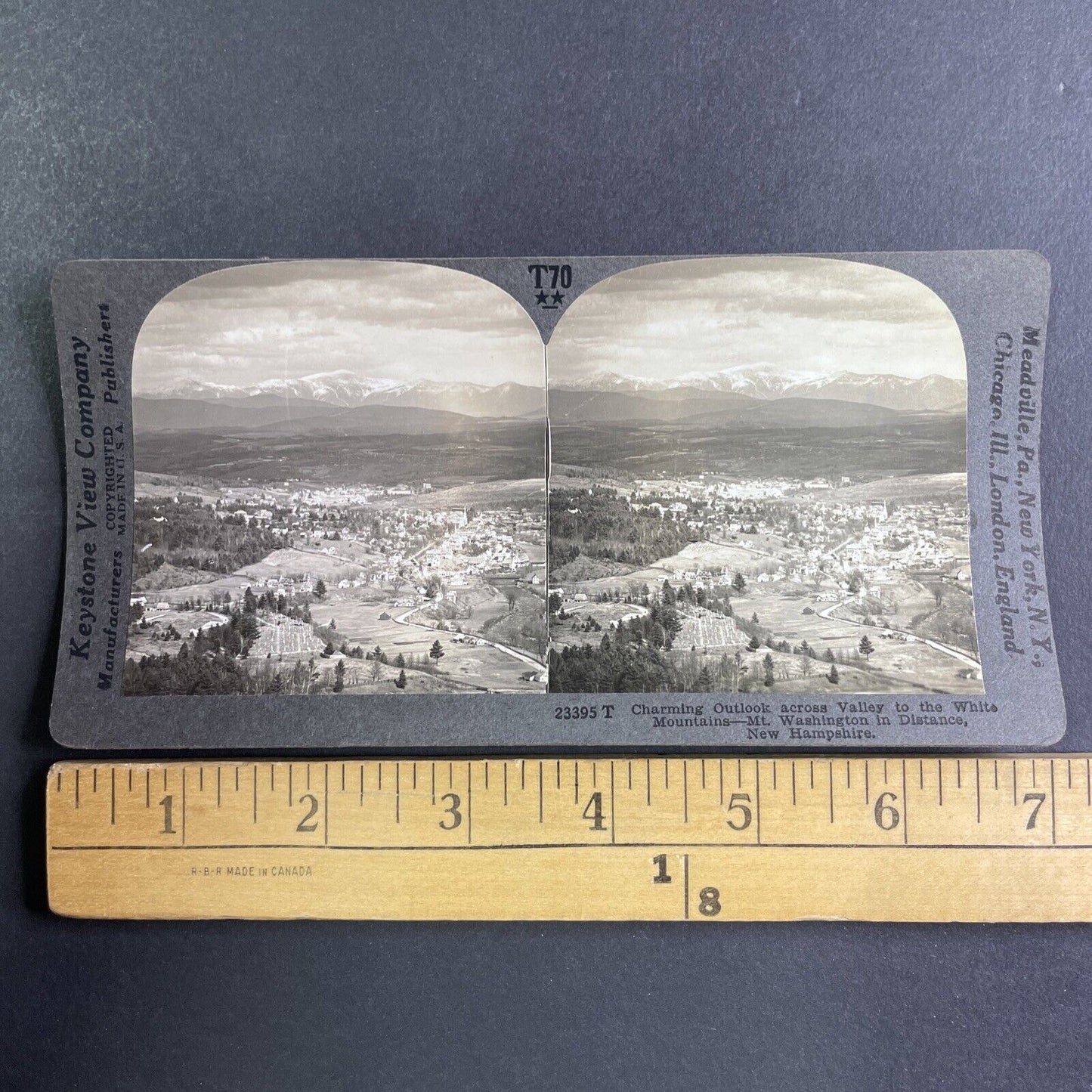 Villages near Mount Washington Stereoview New Hampshire Antique c1910s Y1171