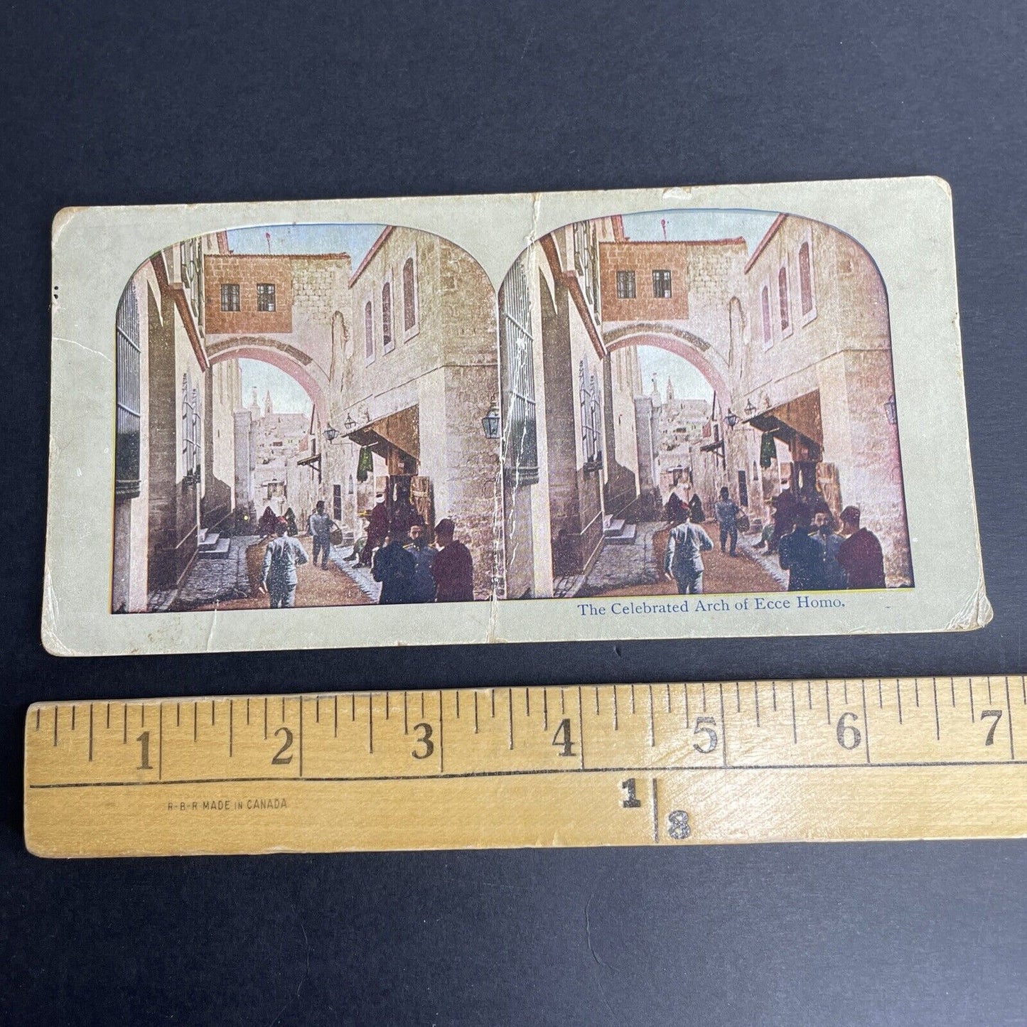 Antique 1902 Ecce Homo Arch & Jewish Peddlers Stereoview Photo Card P1068