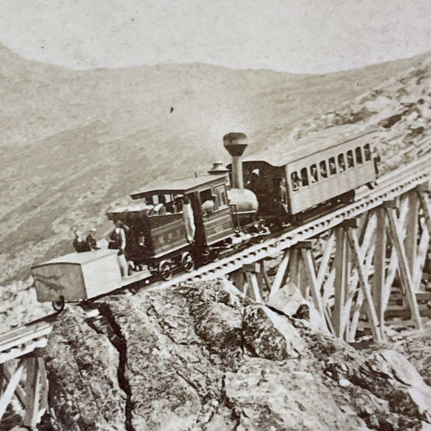 Ethan Crawford Rock Mt Washington Stereoview New Hampshire c1870s Y1850