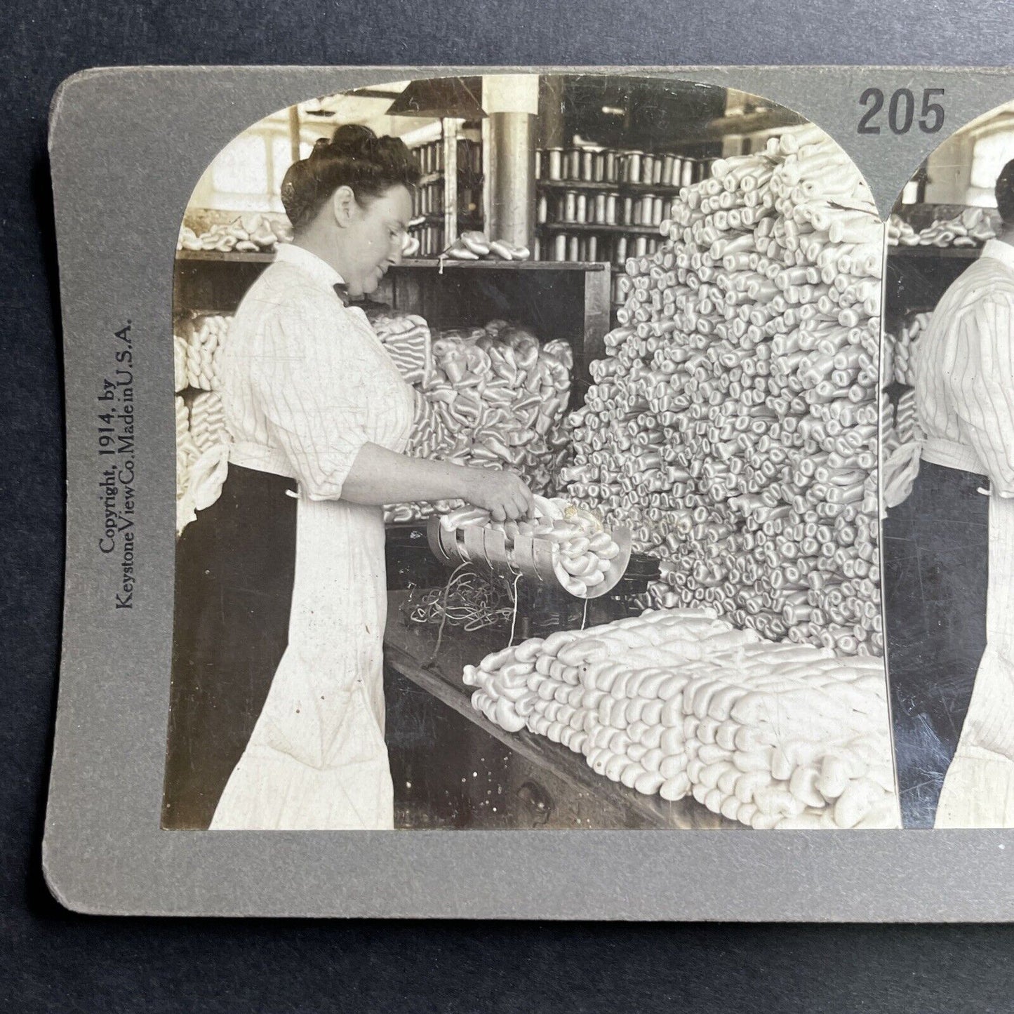 Antique 1914 Woman Makes Traditional Braided Bread Stereoview Photo Card P1508