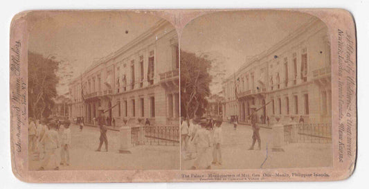 Antique 1899 The Palace of General Otis Manila Philippines Stereo Card P263