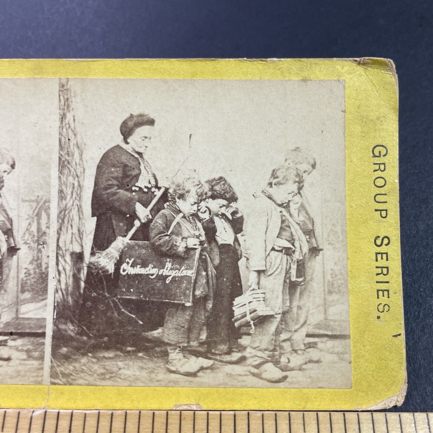 Antique 1870s Children In Extreme Poverty In America Stereoview Photo Card P3976