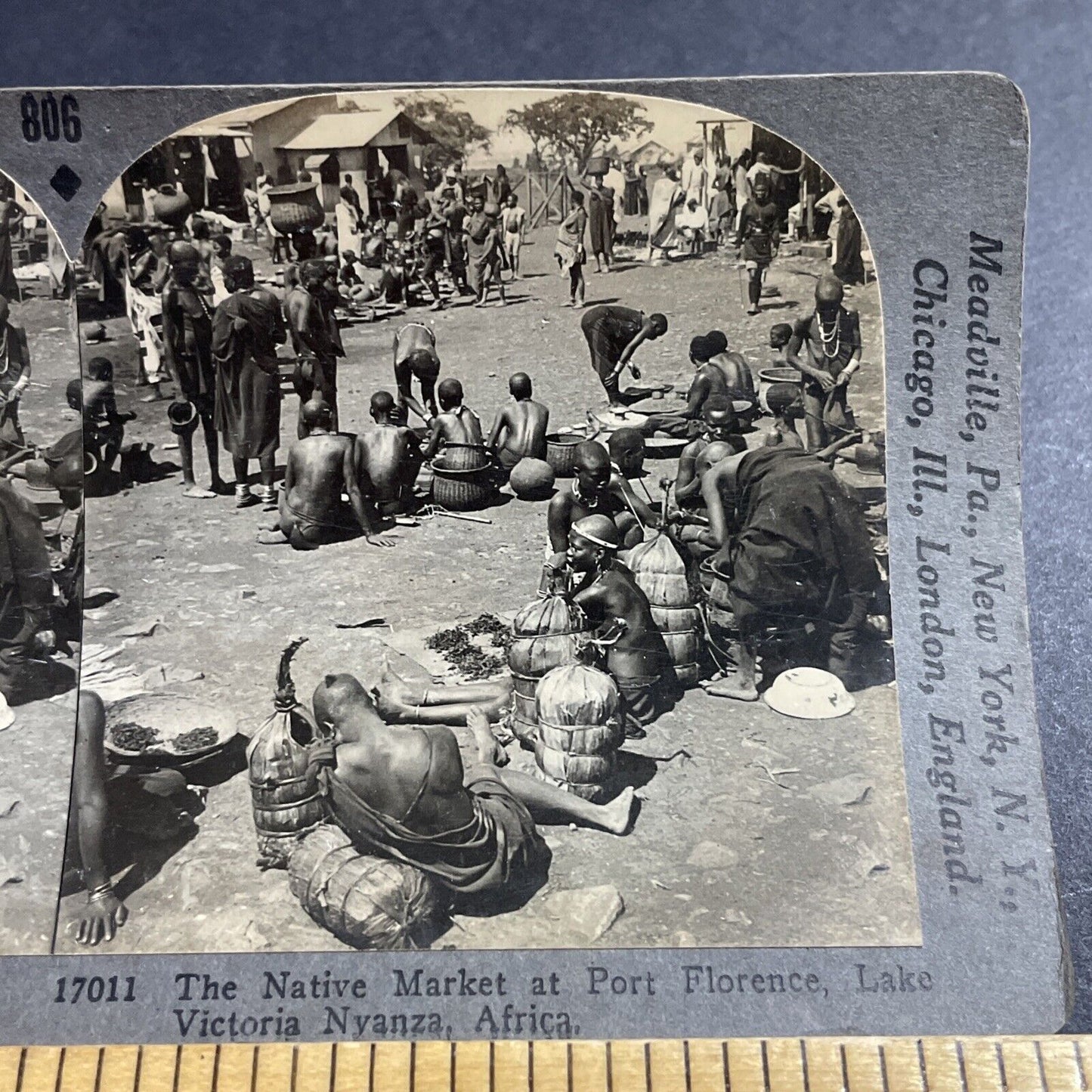 Antique 1920s Swahili Tribal Tribe Nyanza Kenya Stereoview Photo Card P4973