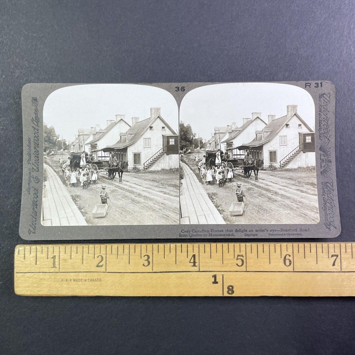 Chemin Royal Quebec City Canada Stereoview Beauford Road c1903 Y1712