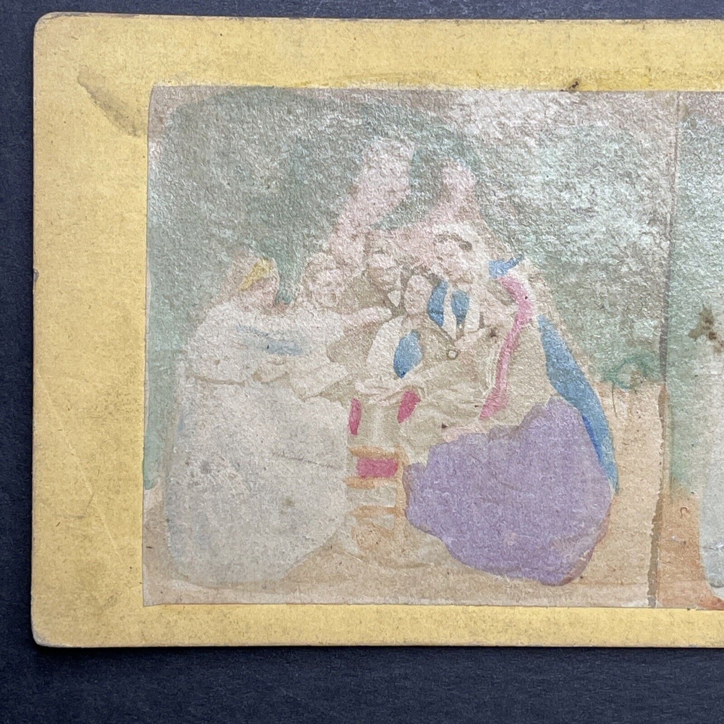 Antique 1850s Women Swearing To Oath A Pact Stereoview Photo Card P1180