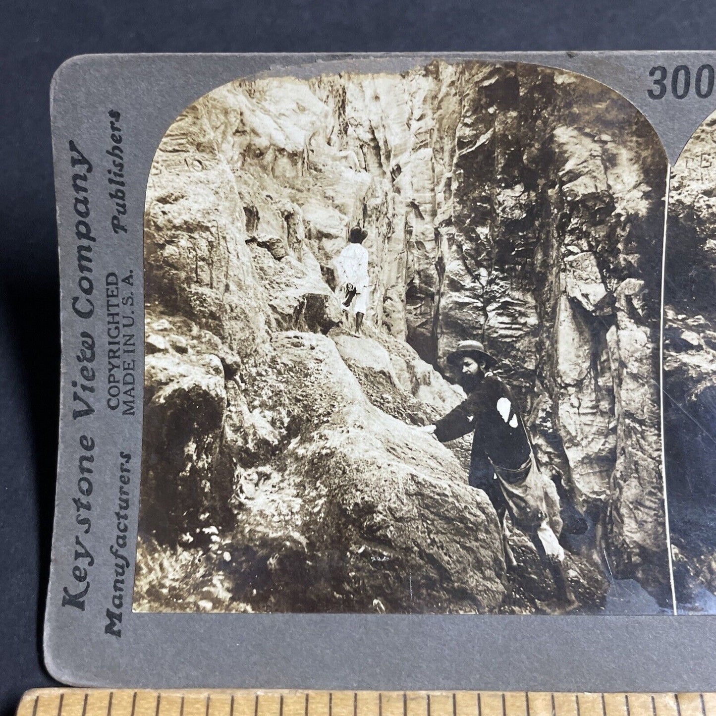 Antique 1910s Earthquake Crack Guadeloupe FWI Stereoview Photo Card P3651