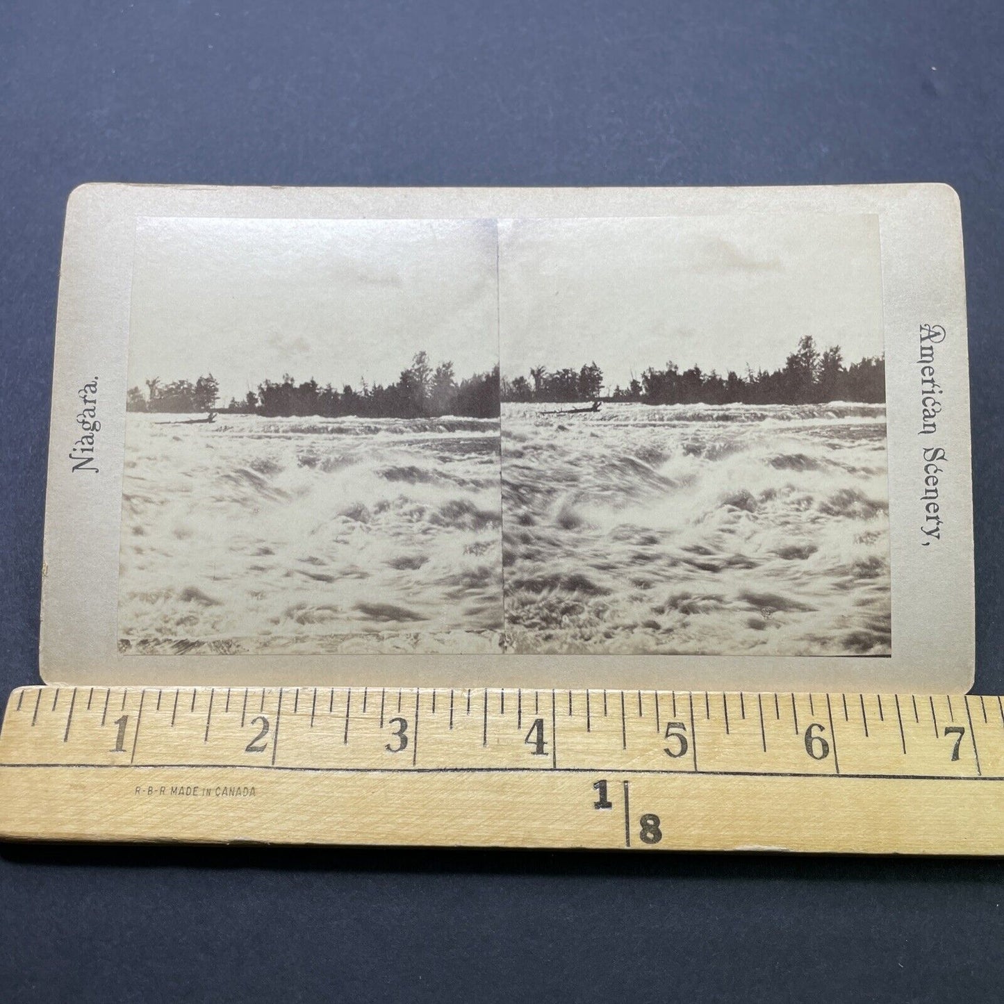 Antique 1860s Niagara Falls Rapids First Photos Stereoview Photo Card P2535