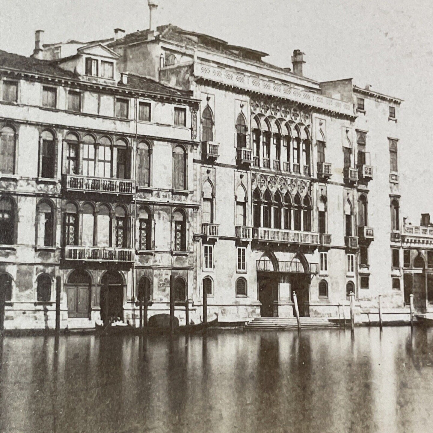 Venice Italy Palazzo Pisani Moretta Stereoview Photo Card Antique c1869 X1258