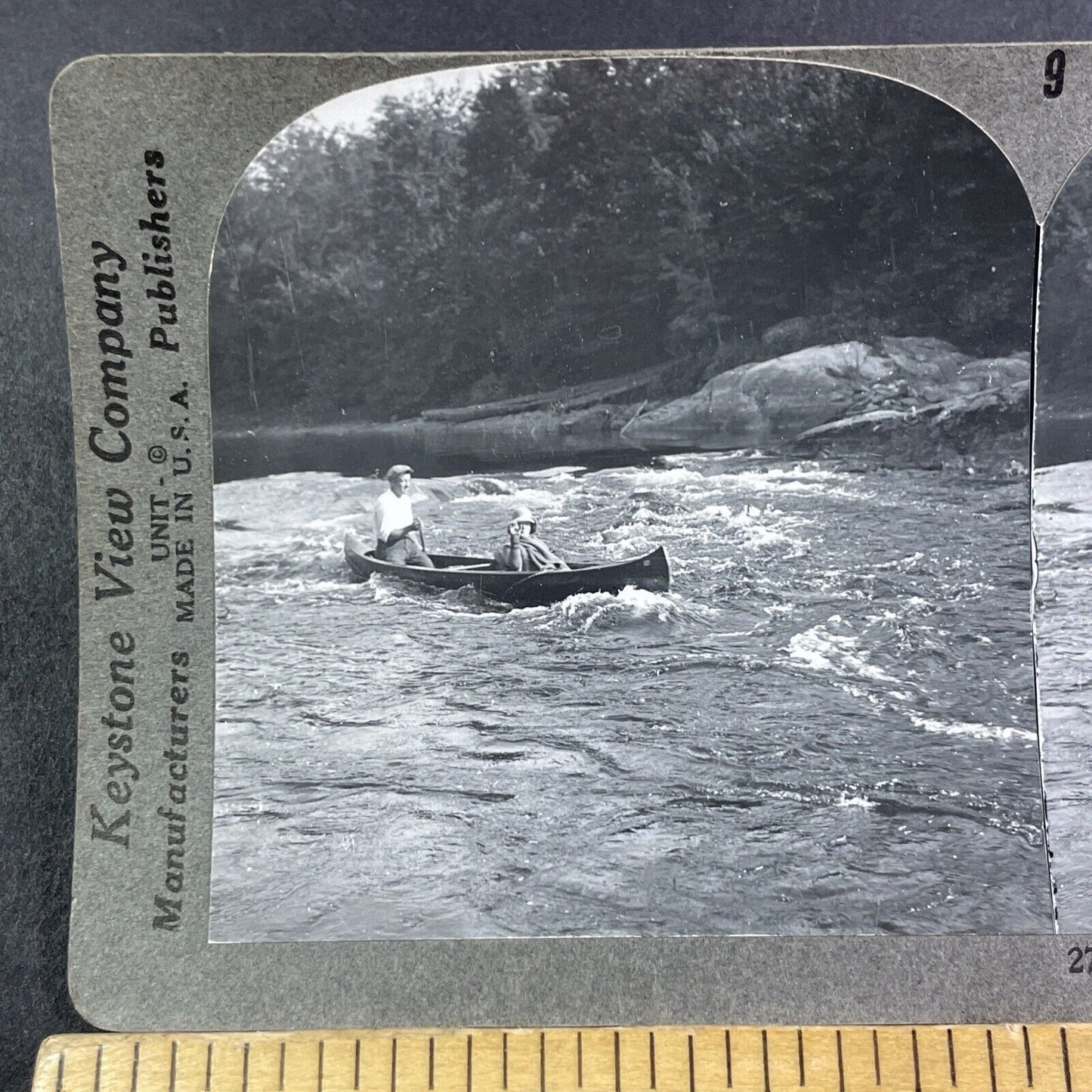 Moon River Rapids Muskoka Ontario Canada Stereoview Antique c1901 Y2800