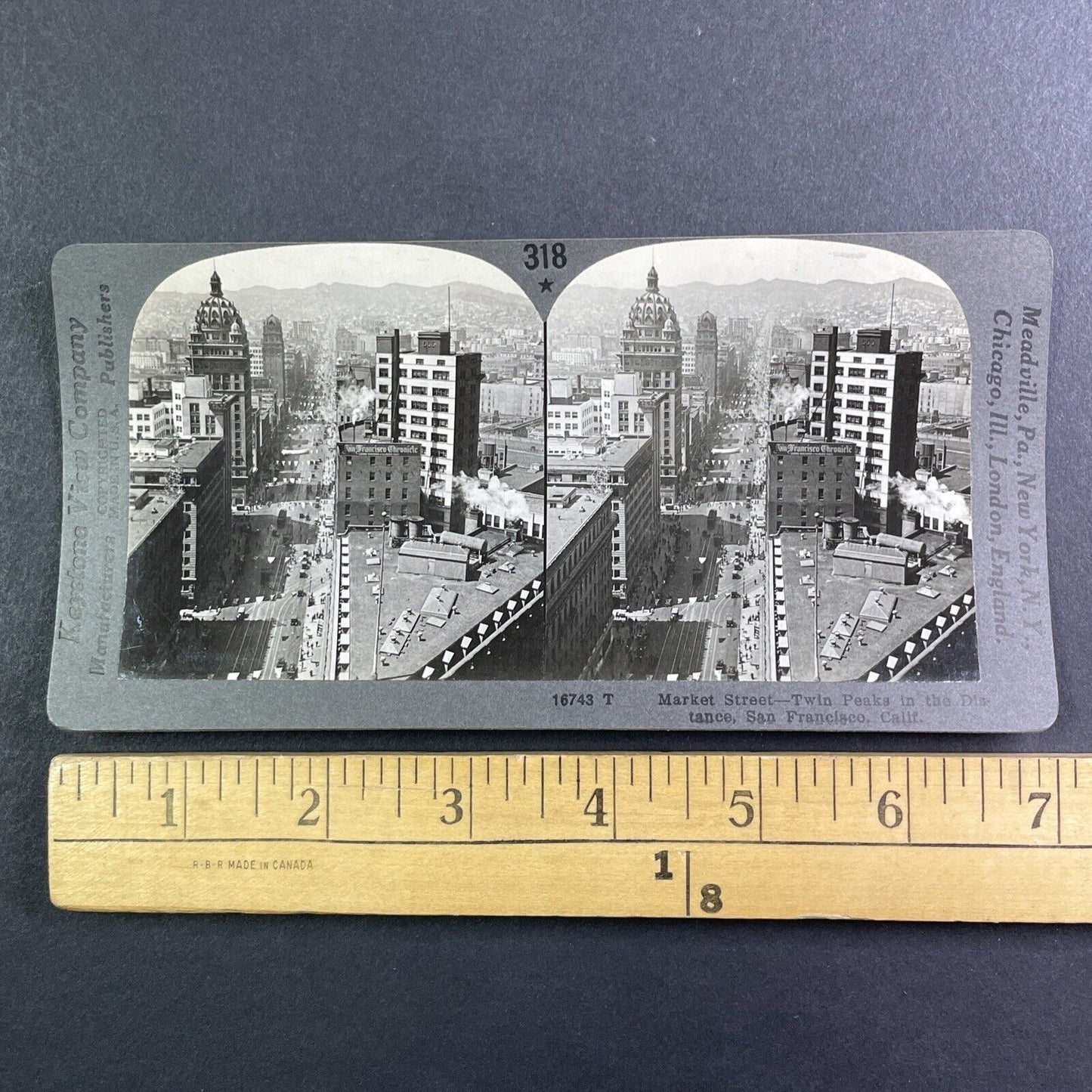 San Francisco California Aerial View Stereoview Antique c1920 Y993