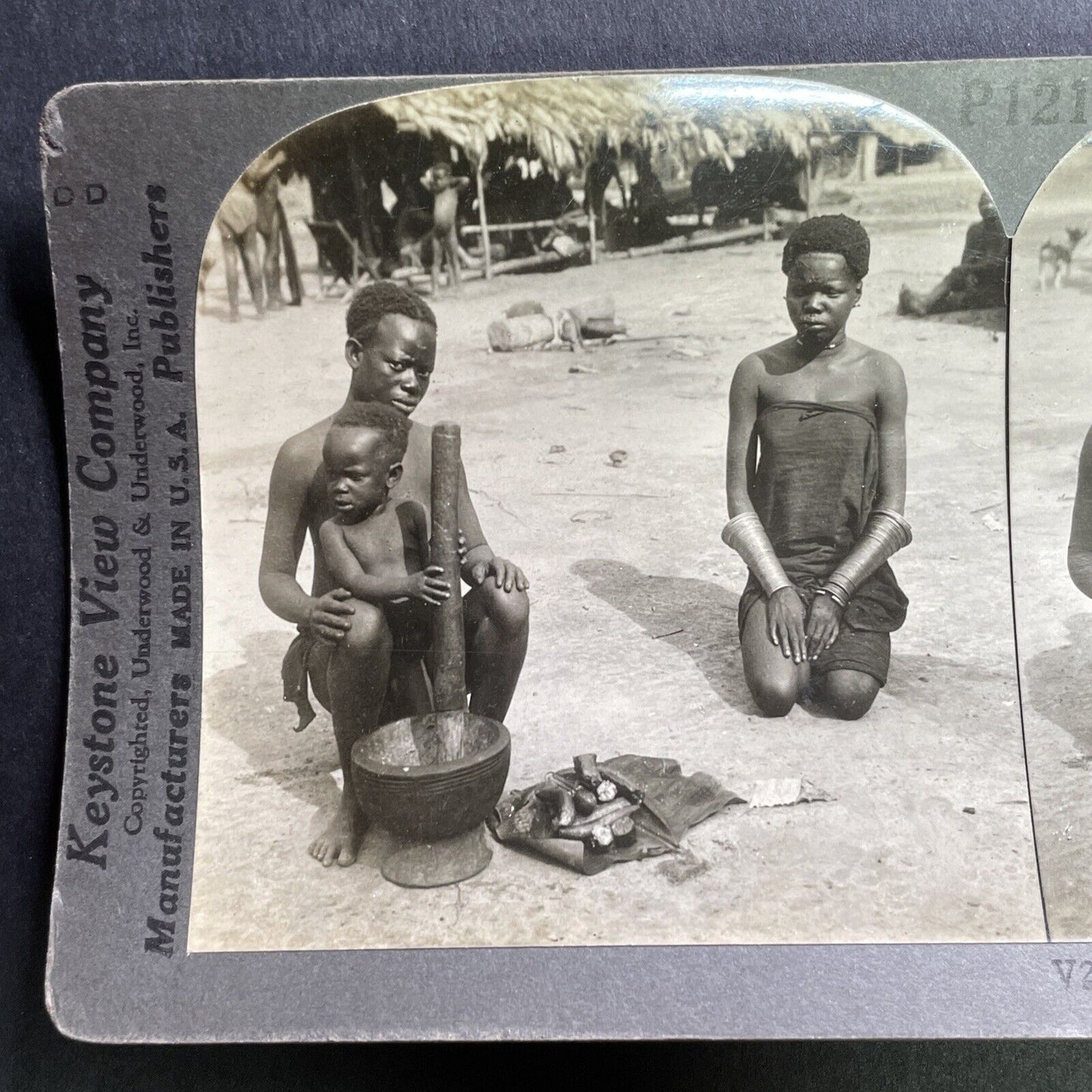 Antique 1918 Making Flour South Africa Village Stereoview Photo Card P1758