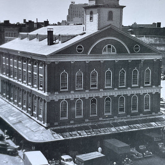 Antique 1920s Faneuil Hall Boston Massachusetts Stereoview Photo Card P2471