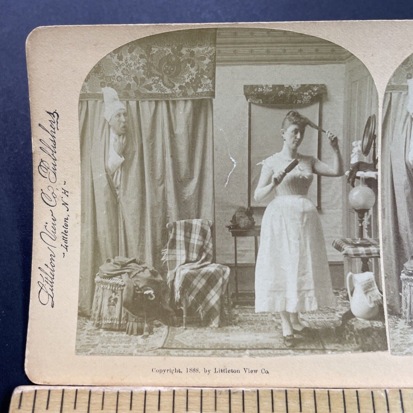 Antique 1888 Actress Lottie Venne In Pickwick Opera Stereoview Photo Card P4098