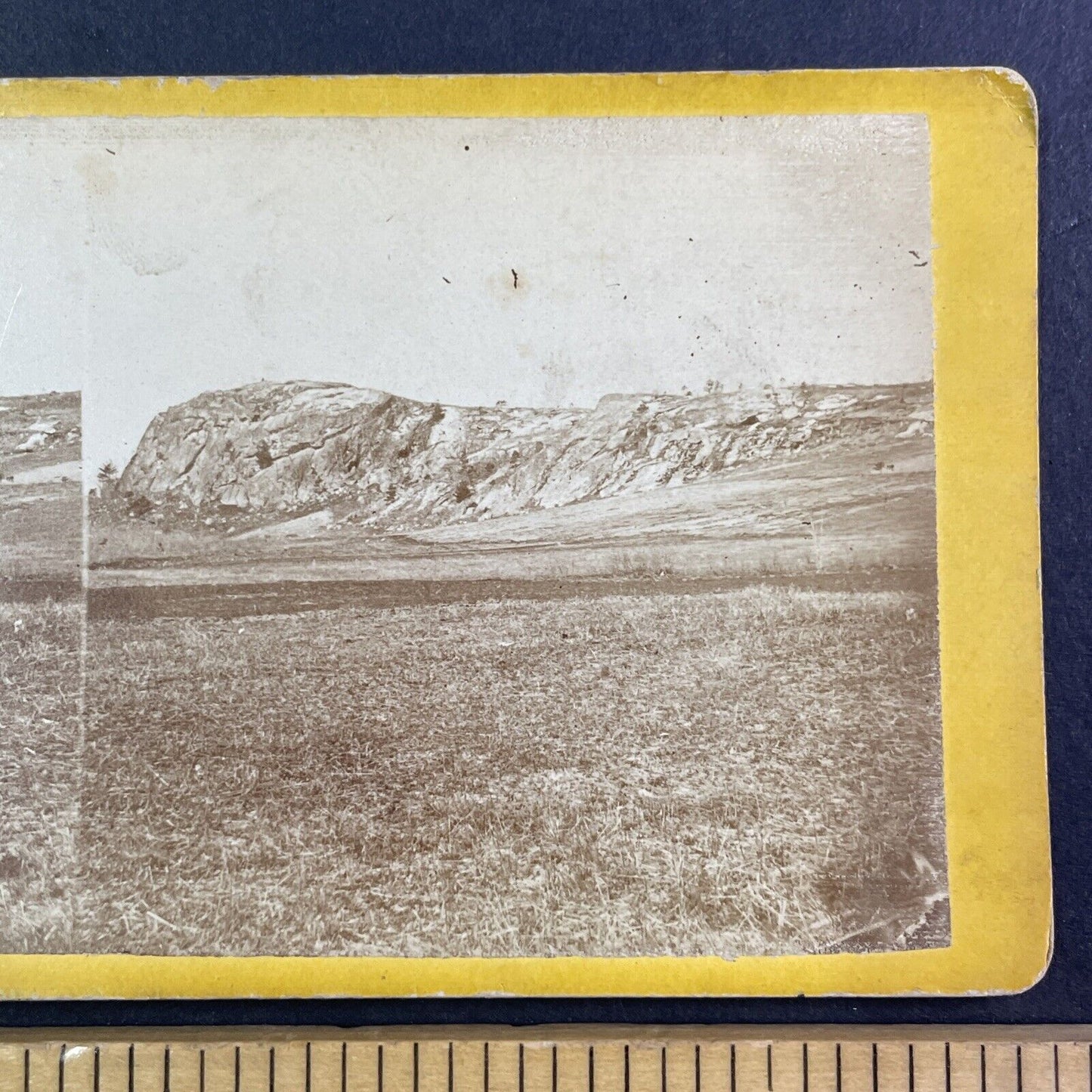 Rock Rimmon Hill Danville New Hampshire Stereoview Antique c1860s Y1434