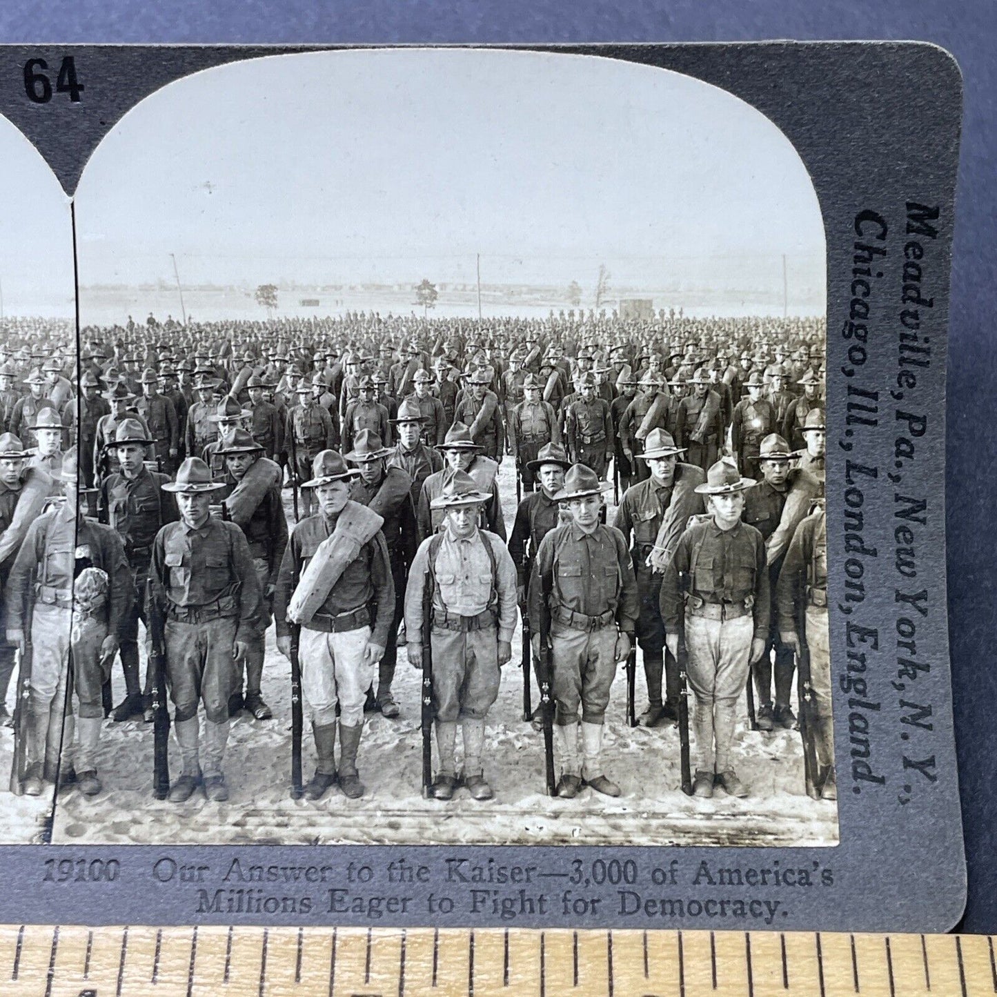 Antique 1918 US Army Prepares For Deployment WW1 Stereoview Photo Card P2744