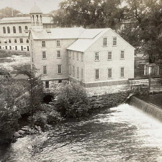 Antique 1910s Cotton Mill Pawtucket Rhode Island Stereoview Photo Card V2638