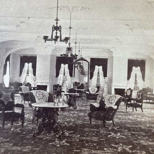 Antique 1870s Formal Room Inside The Glen House NH Stereoview Photo Card V2063