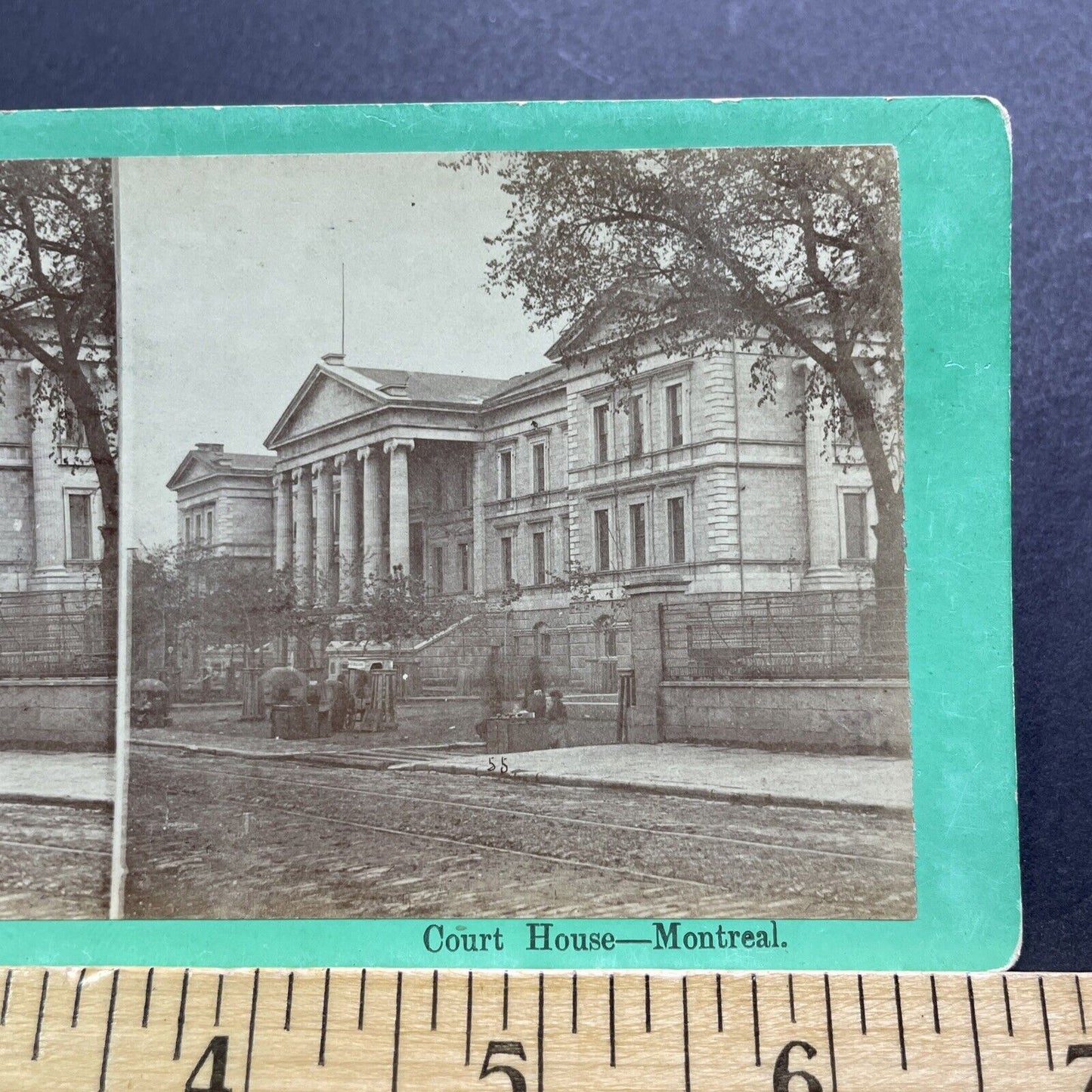 Antique 1860 Old Courthouse Old Montreal Quebec Stereoview Photo Card V3423