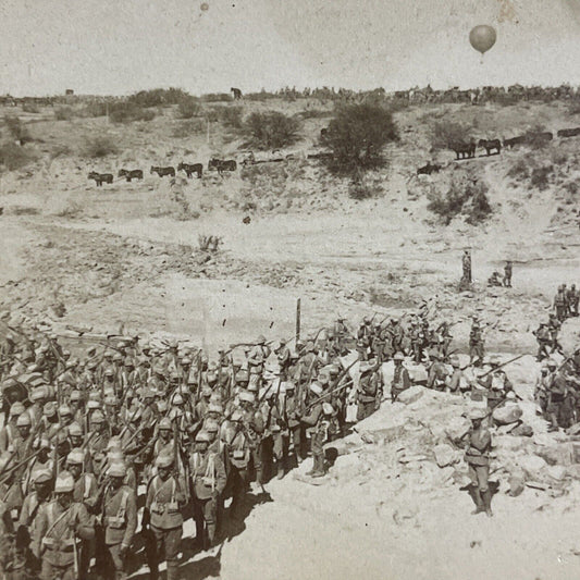 Antique 1902 English Army Attacking Boers Boer War Stereoview Photo Card P5572