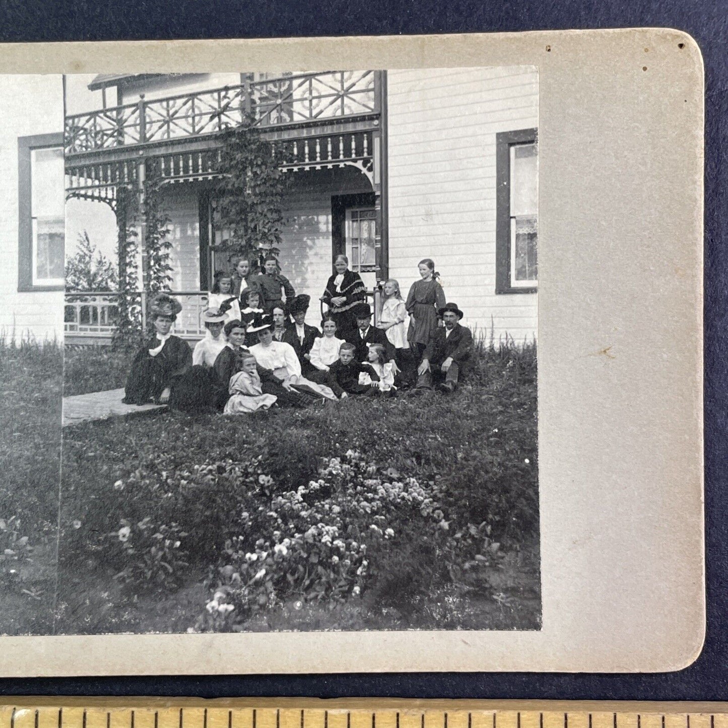 Lady Laura Borden Country House Photo Stereoview OOAK Antique c1908 Y2729