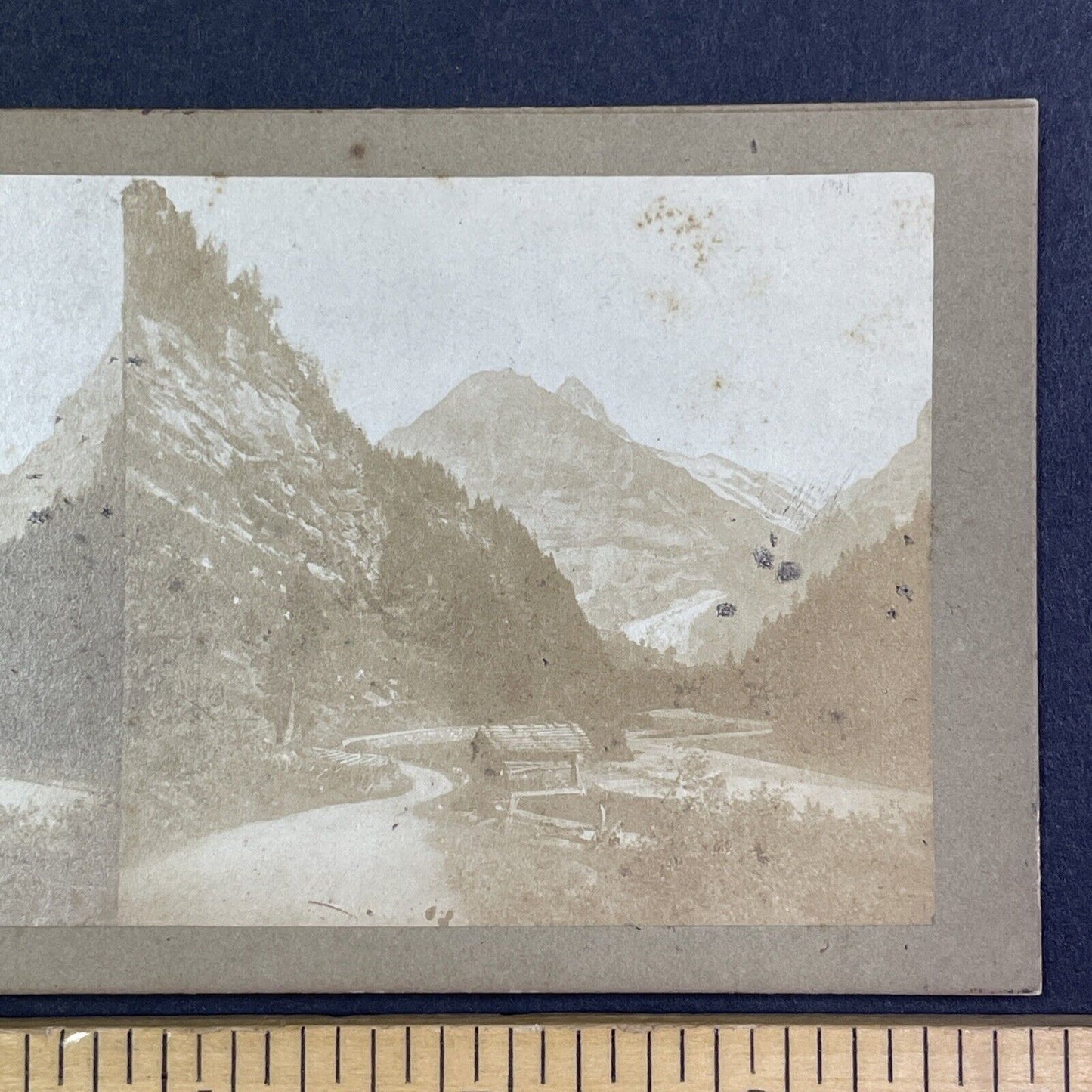 Grindelwald Village Switzerland Stereoview Antique c1855 Y1115