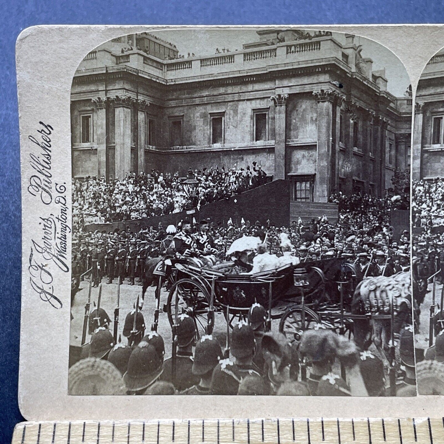 Antique 1897 Queen Victoria Greeting Her Subjects Stereoview Photo Card P2350