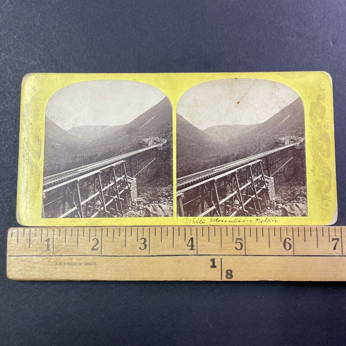 White Mountain Railroad Stereoview Edson Eastman Photo Card Antique 1875 X884