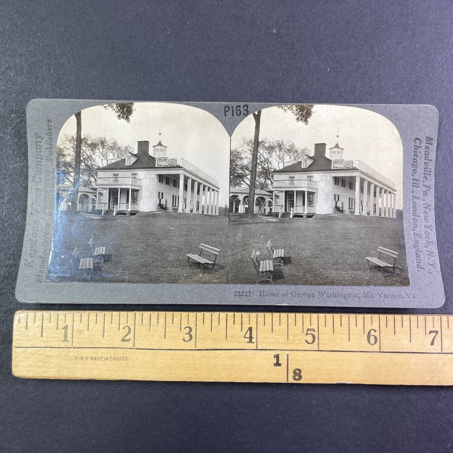 George Washington House Stereoview Mount Vernon Virginia c1910s Y2192