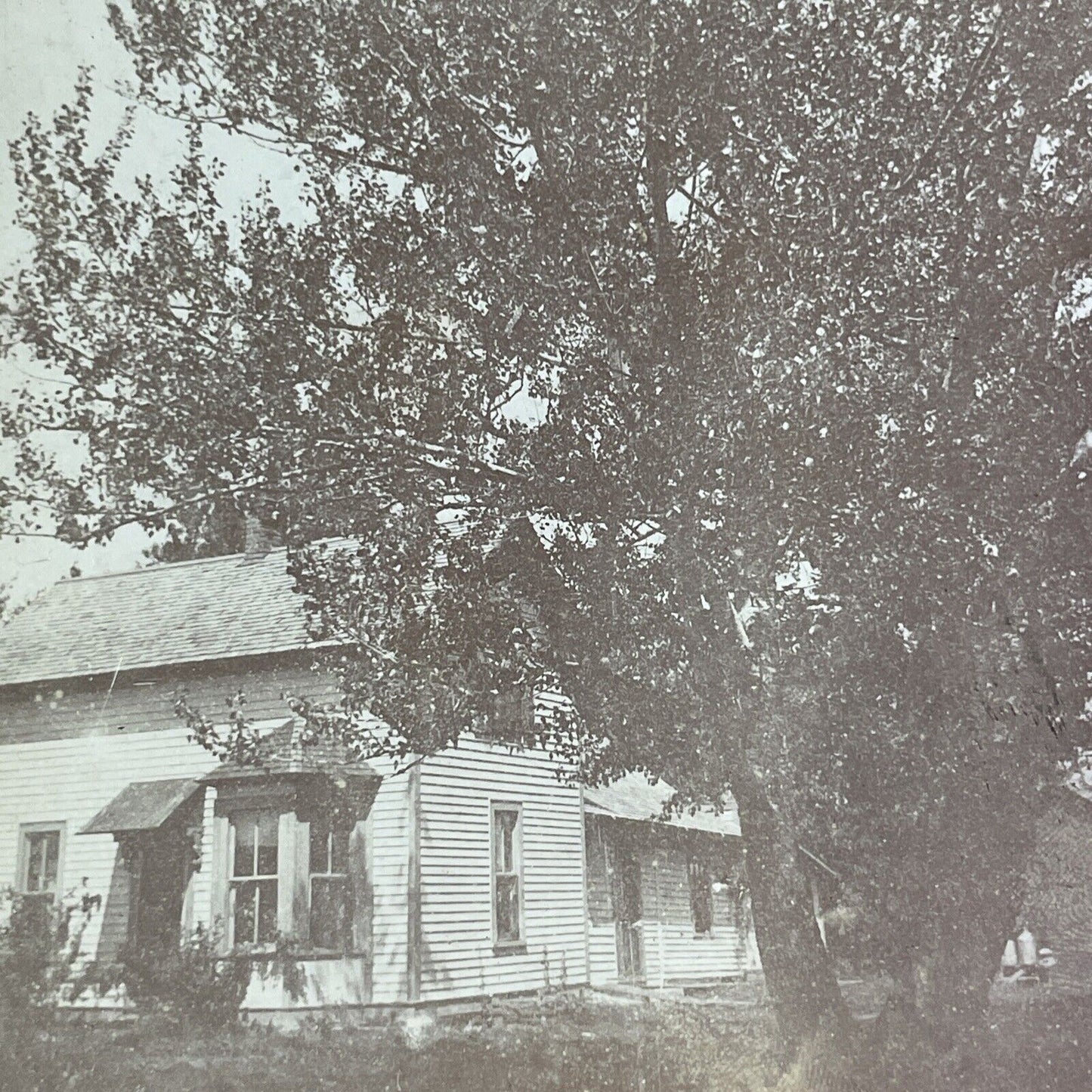 Victorian Settler Home Mount Vernon Maine Stereoview Antique c1860s Y921