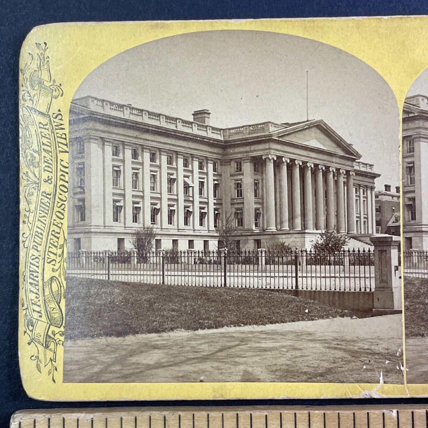 US Treasury Dept Washington DC Stereoview John F. Jarvis Antique c1870s X3580