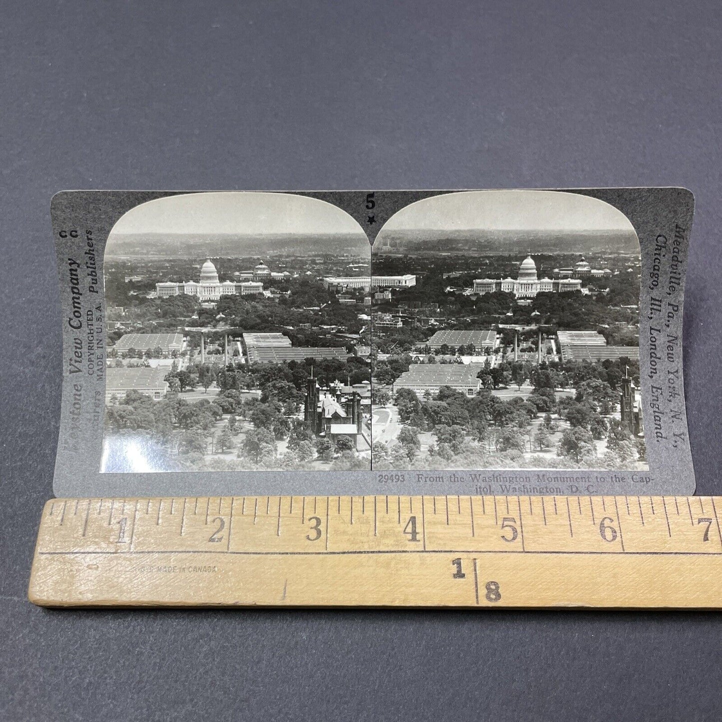 Antique 1920s The Capitol Building Washington DC Stereoview Photo Card V1872