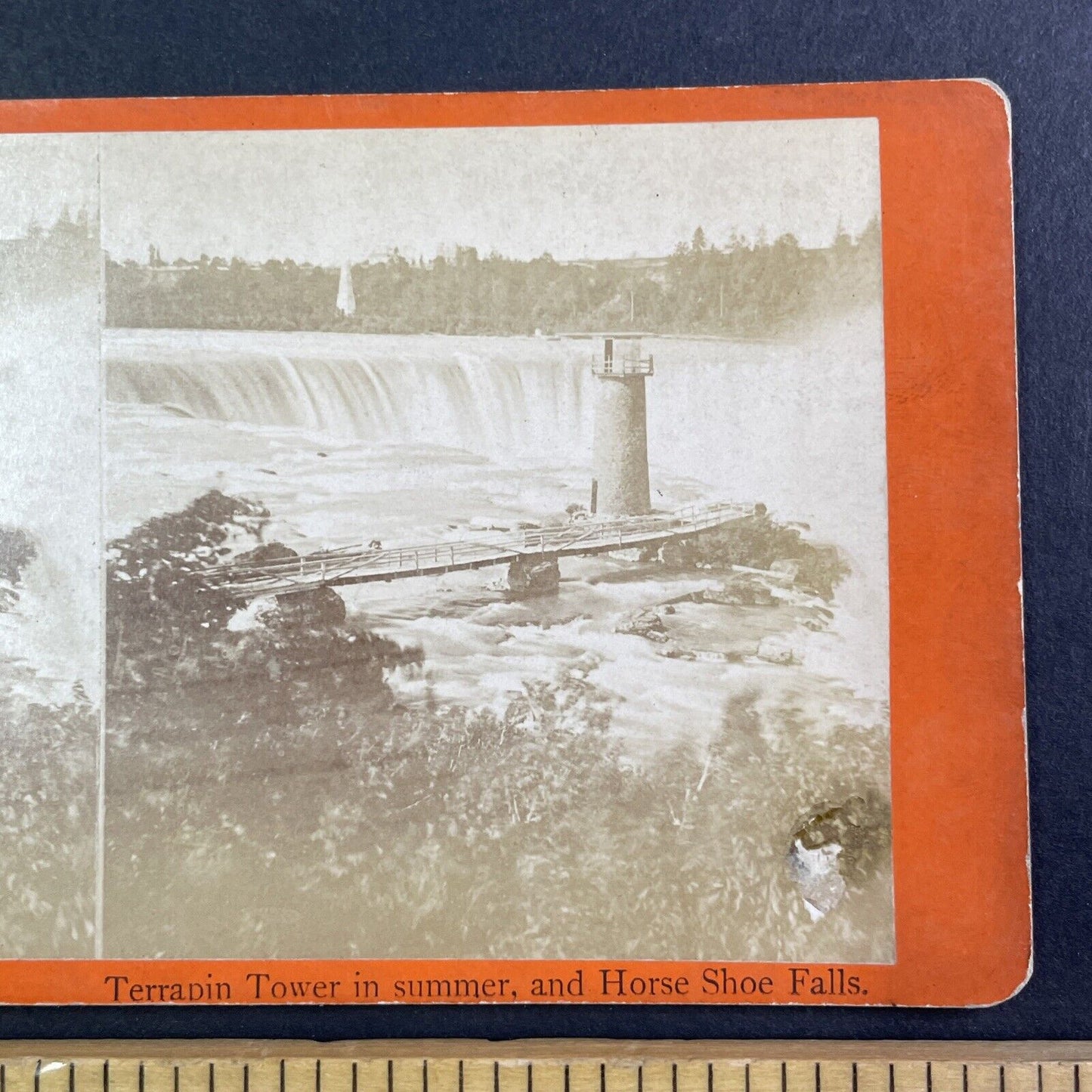 Terrapin Tower Niagara Falls New York Stereoview J.G. Parks Antique c1870 Y1731