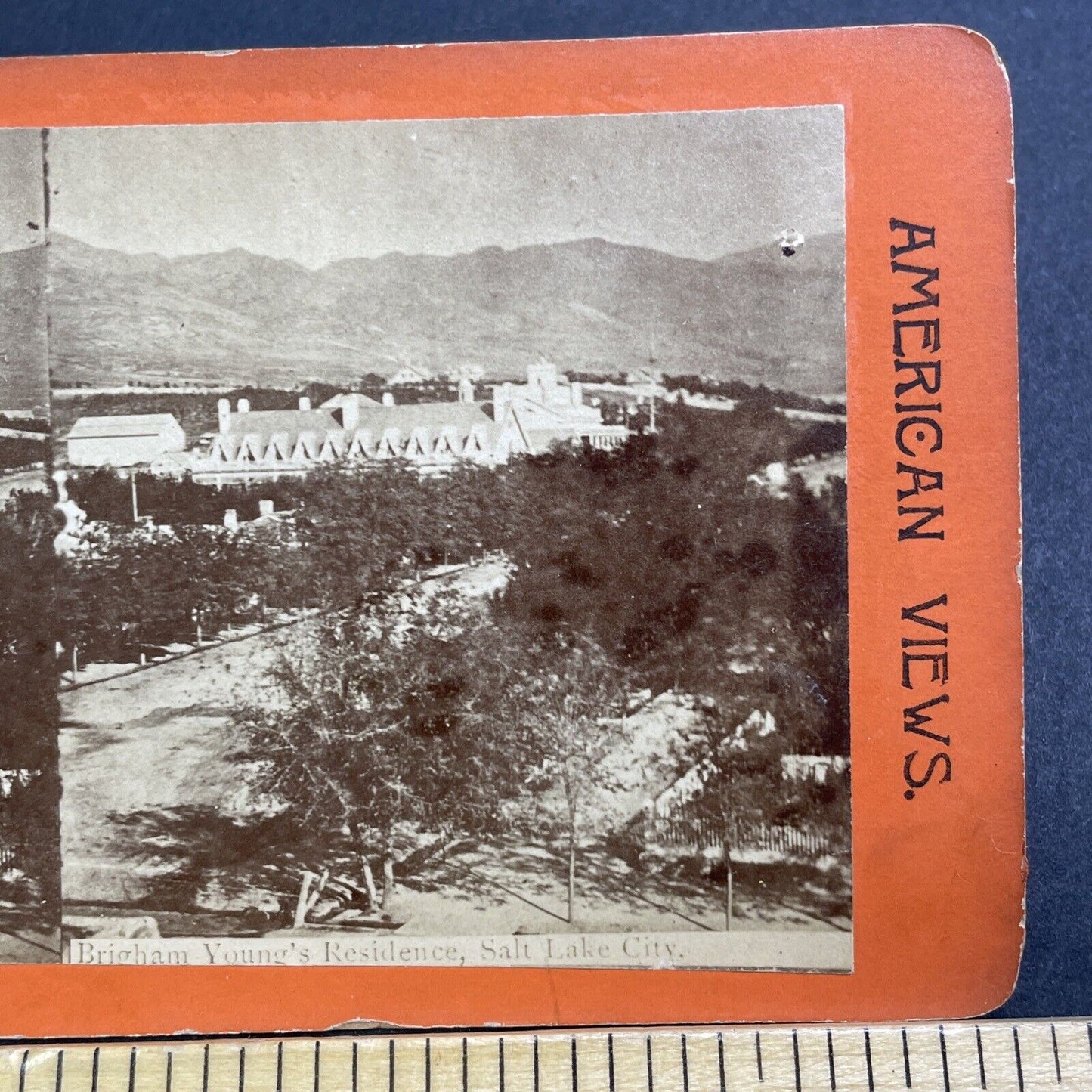 Antique 1870s Brigham Young House Mormon Residence Stereoview Photo Card V540