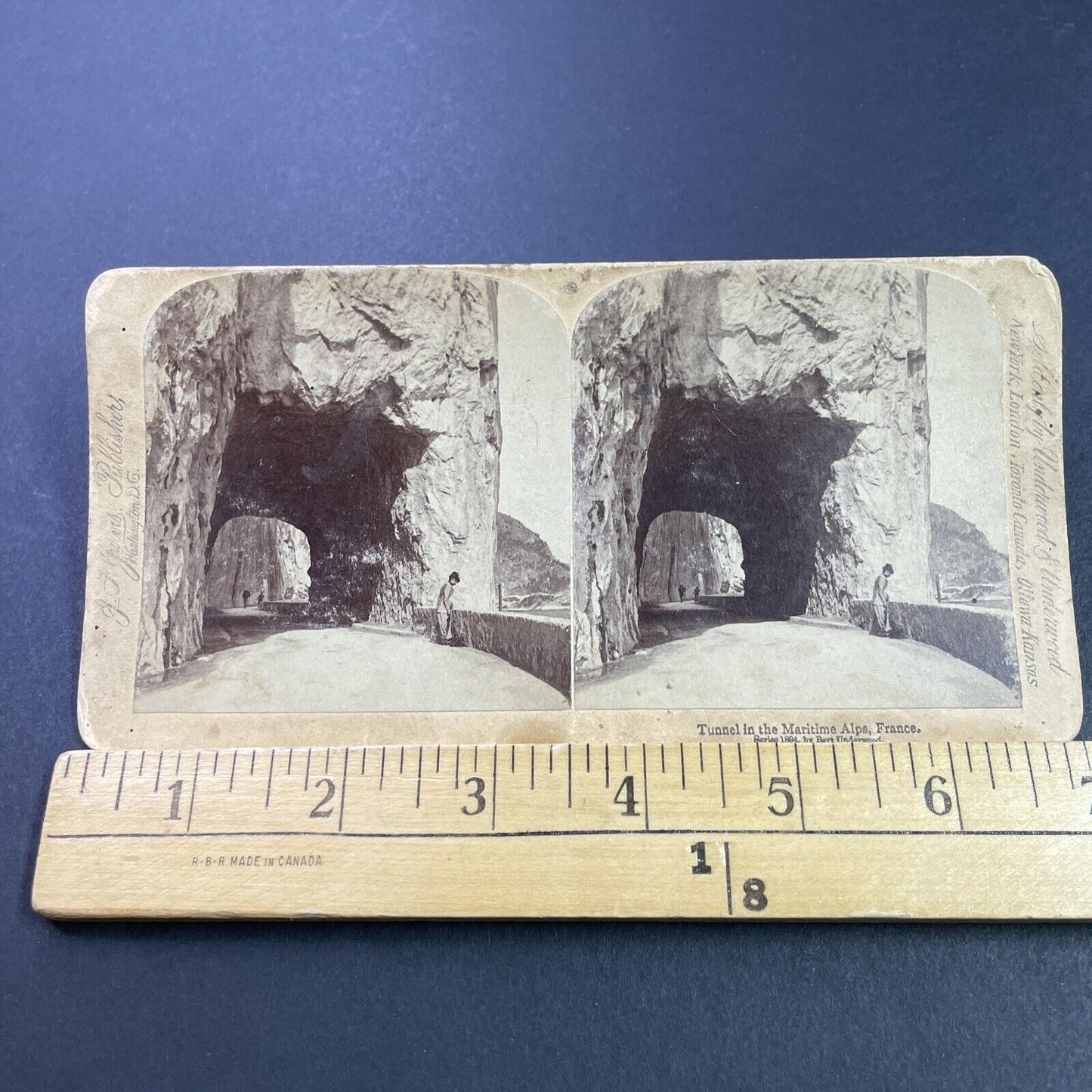 Antique 1894 Handmade Tunnel In French Alps Stereoview Photo Card P3782