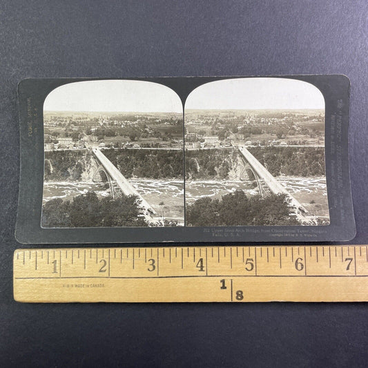 The Honeymoon Bridge and Whirlpool Street Stereoview Niagara Falls c1901 Y1449