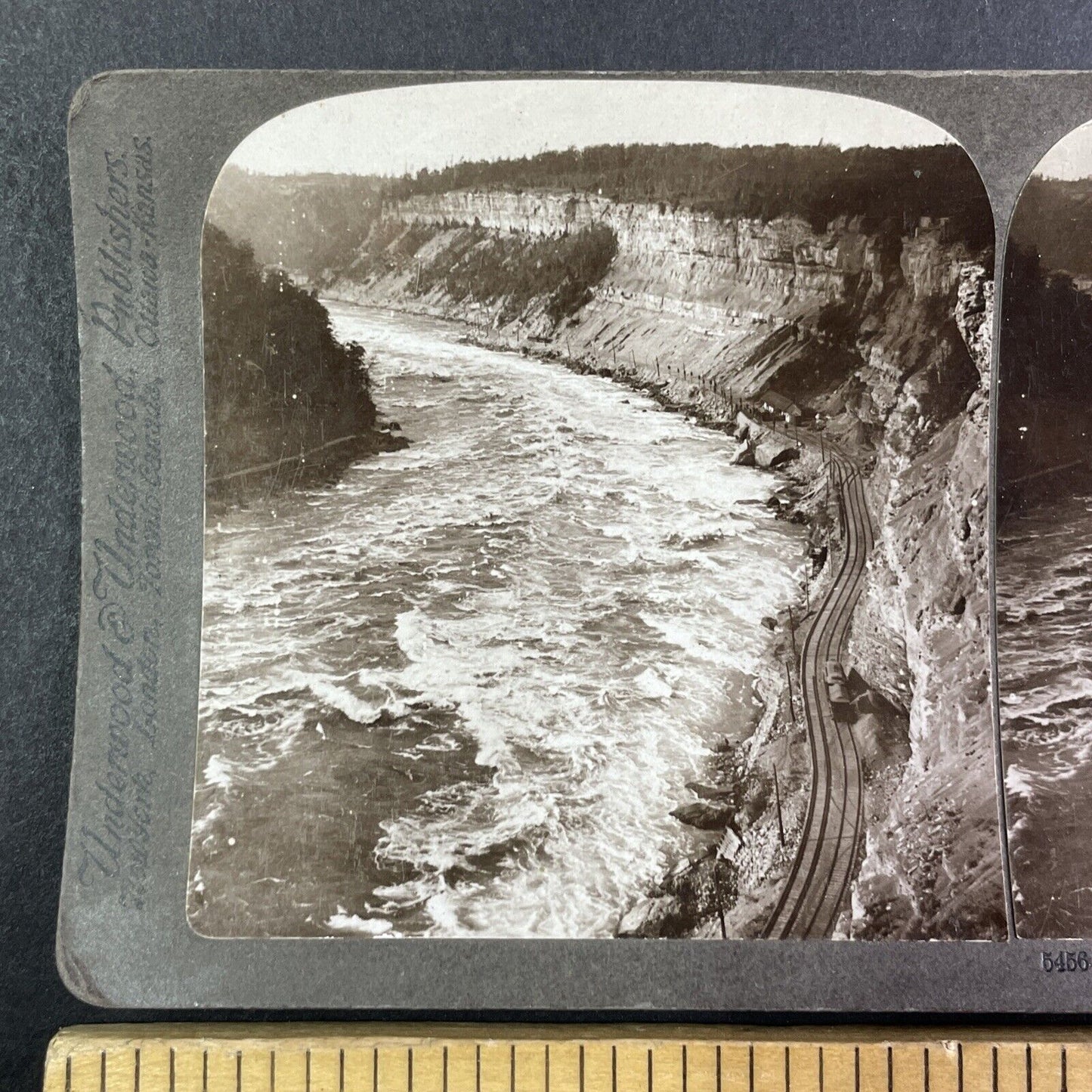 Lewiston Railway and Niagara Whirlpool Rapids Stereoview Antique c1902 Y1374