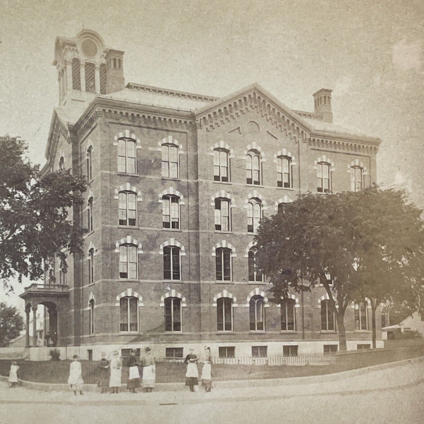 US Hospital or Highschool Stereoview Location Unknown Antique c1870 X2565