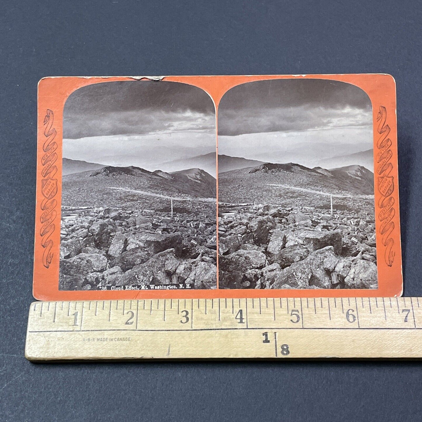 Antique 1870s Mt Washington Summit New Hampshire Stereoview Photo Card V1887