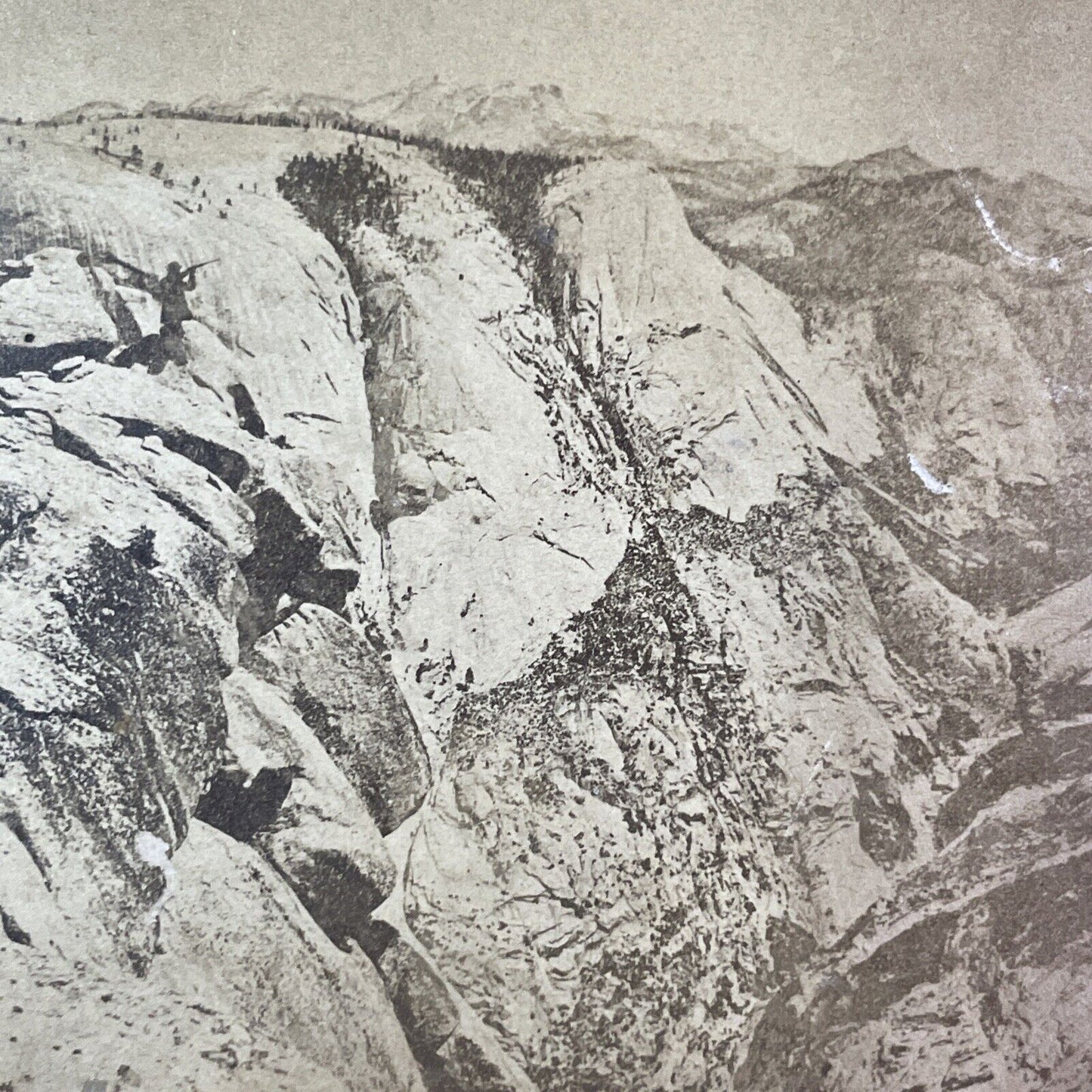 Rifle Shot Tenaya Canyon Yosemite Stereoview Thomas Houseworth? c1868 X2713