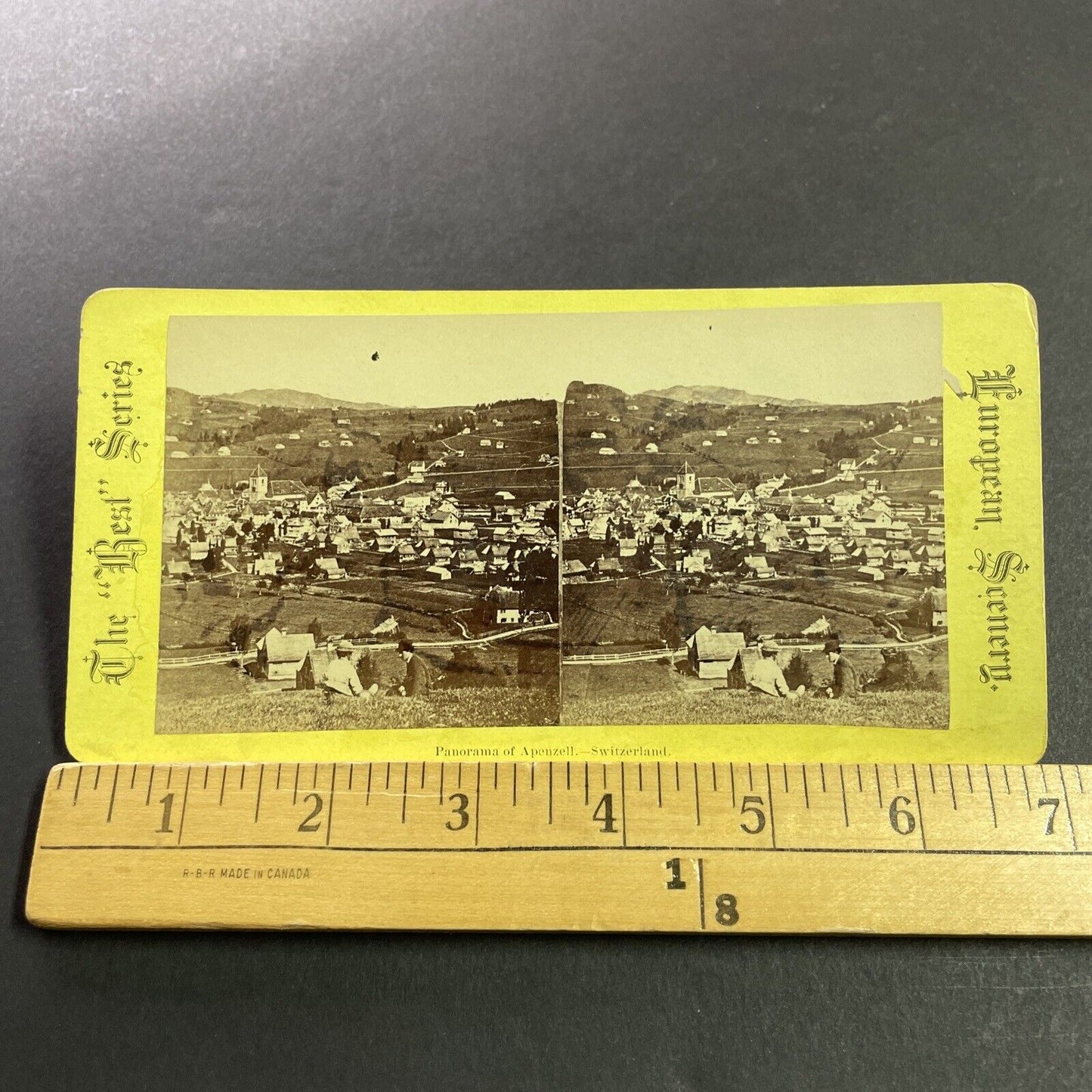 Antique 1870s Apenzell Switzerland Swiss Village Stereoview Photo Card P4033