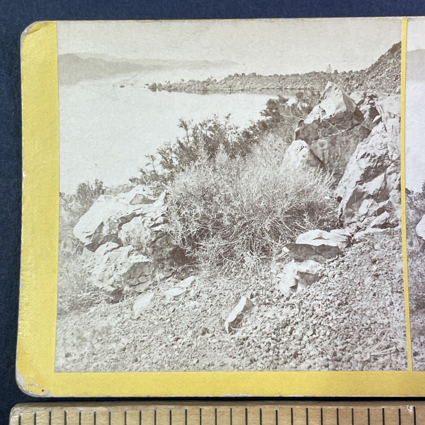 Mono Lake California Stereoview Rare Early Photo Antique BW Kilburn c1870s Y923