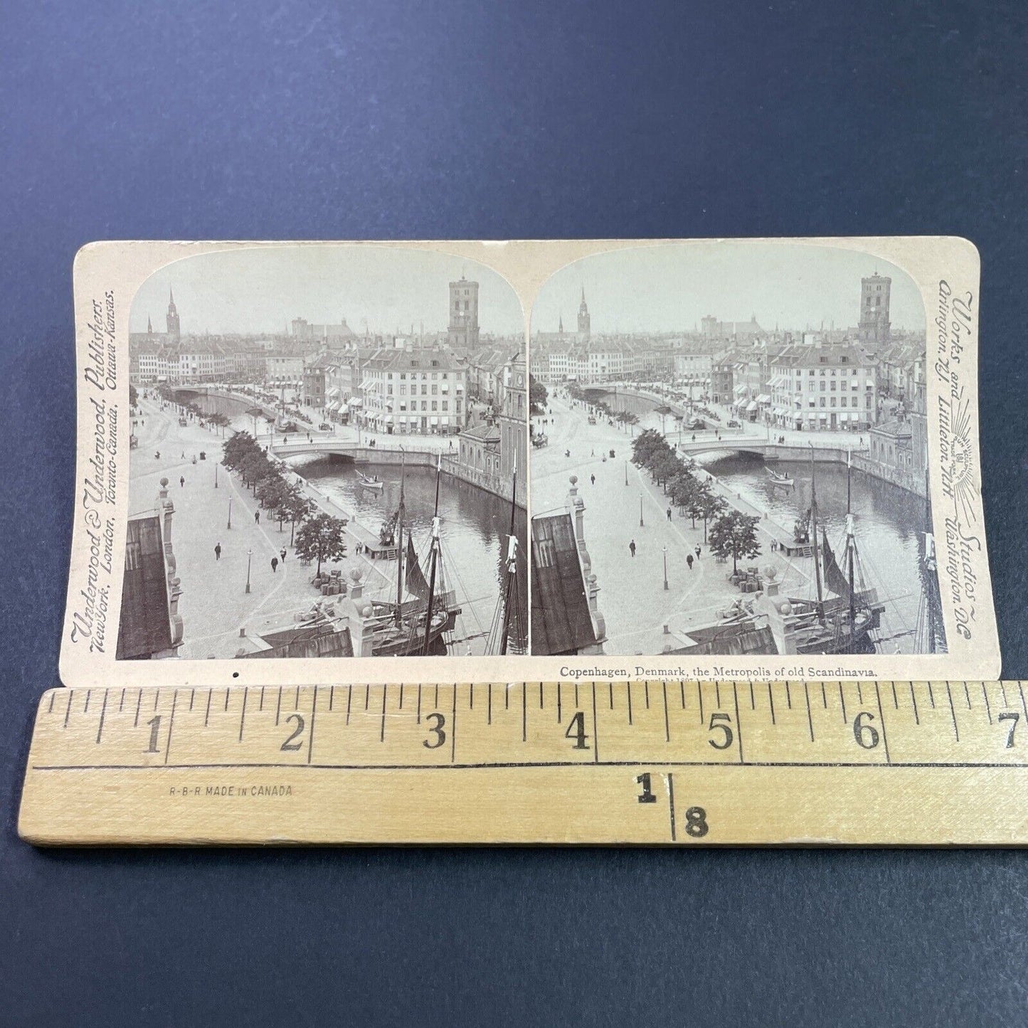 Antique 1897 Copenhagen Denmark City Center Stereoview Photo Card P3842