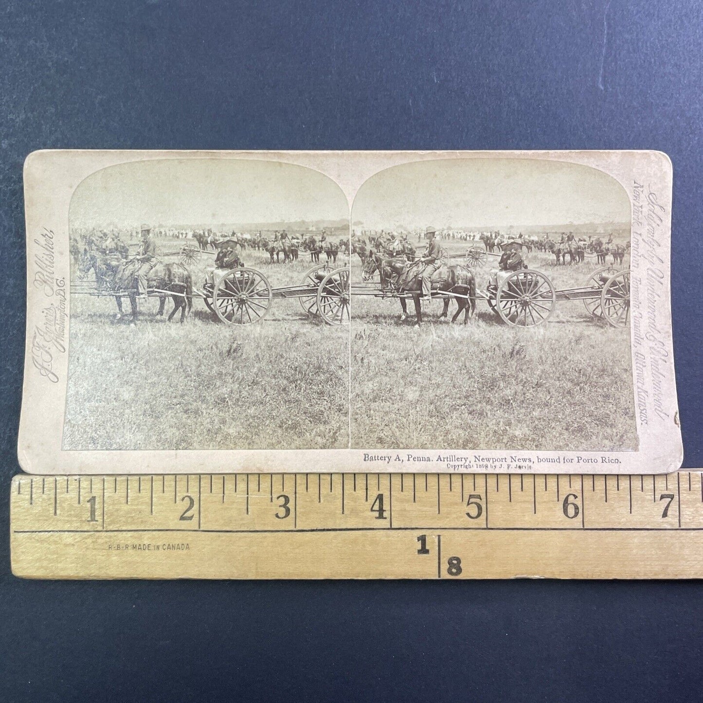 Battery A 1st Pennsylvania Light Artillery Stereoview Antique c1898 X2493